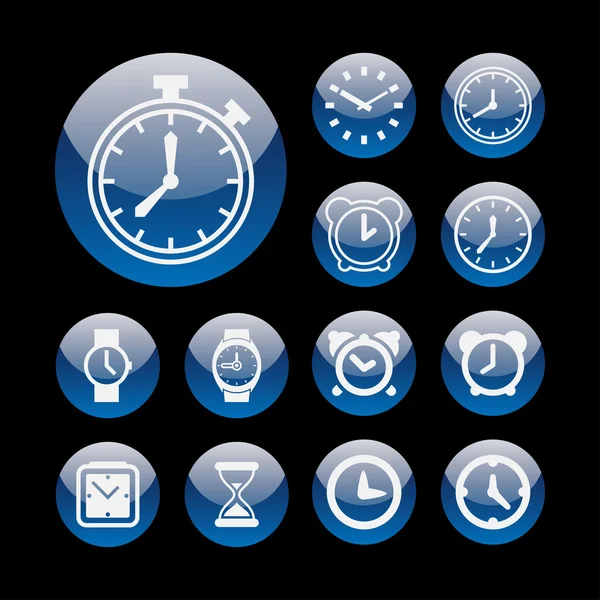 Iconos del reloj — Vector de stock