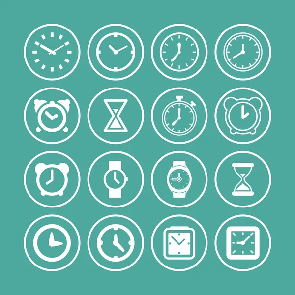 Iconos del reloj — Vector de stock