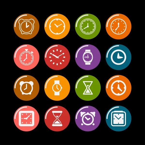 Iconos del reloj — Vector de stock