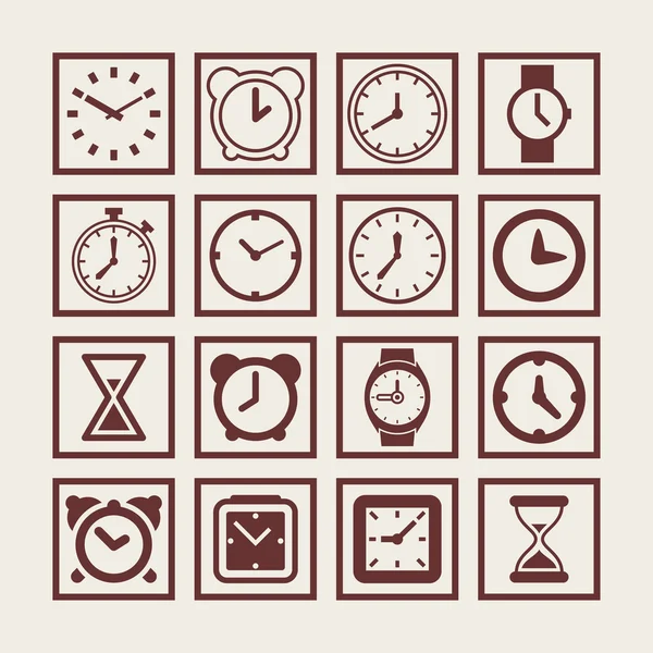 De pictogrammen van de klok — Stockvector