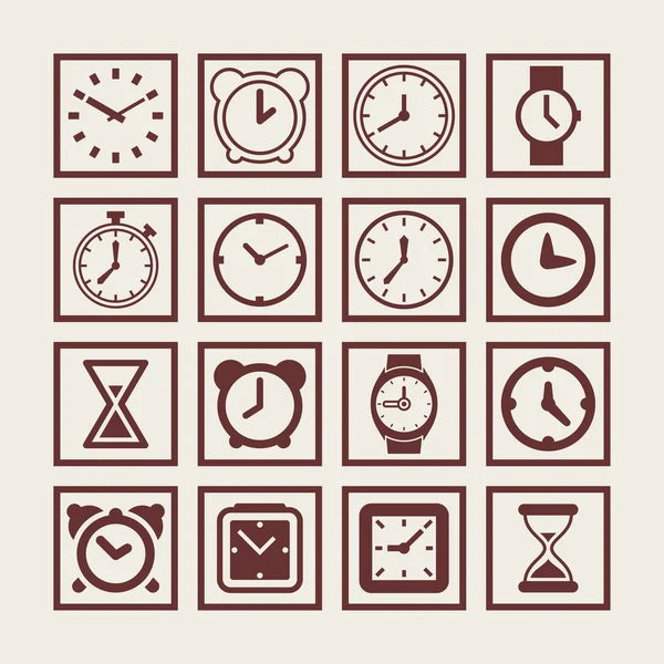 Iconos del reloj — Vector de stock