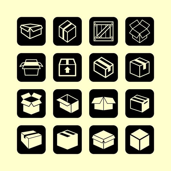 Box ikoner — Stock vektor