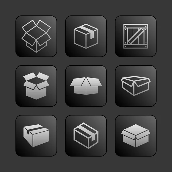 Iconos de caja — Archivo Imágenes Vectoriales