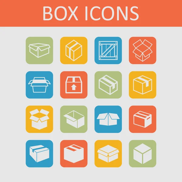 Iconos de caja — Vector de stock