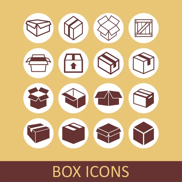 Box ikoner — Stock vektor