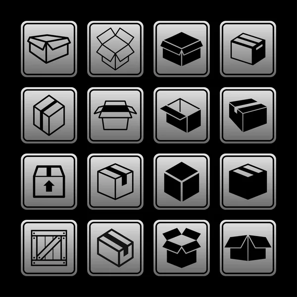 Box icons — Stock Vector