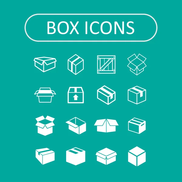 Iconos de caja — Vector de stock