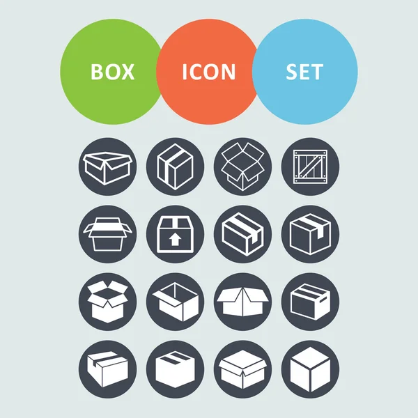 Box icons — Stock Vector