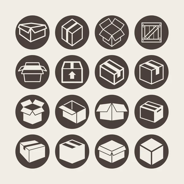 Iconos de caja — Vector de stock