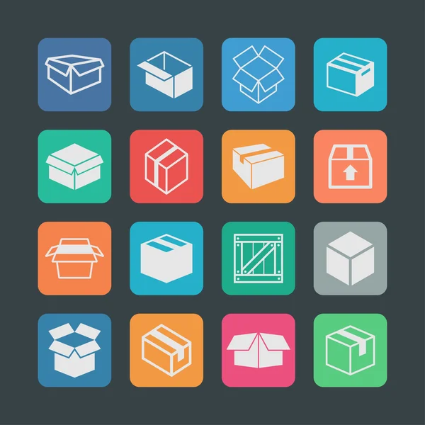 Box icons — Stock Vector