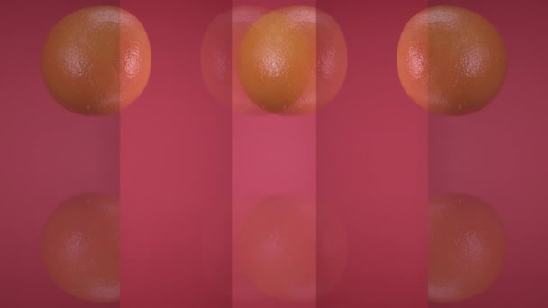 Färska grapefrukter kastas upp flygande hängande i luften och faller ner — Stockvideo