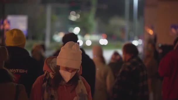 ГДАНСК, ПОЛЬША - 4 ноября. Протест против строгих законов об абортах. — стоковое видео