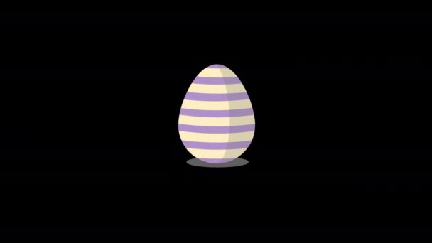 Beautiful Easter Animation Jumping Violet Orange Stripes Egg with alpha channel — Wideo stockowe