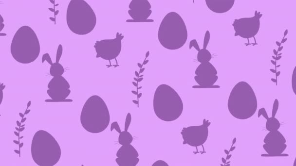 Beautiful Easter Background, Violet Shapes — Stock Video
