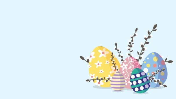 Beautiful Easter Background, Cute Easter Symbols Stock Footage
