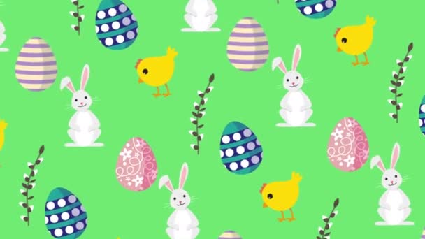 Beautiful Easter Background, Cute Easter Symbols — Stock Video