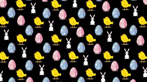 Beau fond de Pâques, Symboles de Pâques mignon canal alpha — Video