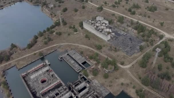 Centrale nucléaire abandonnée et inachevée. Vue Aérienne — Video