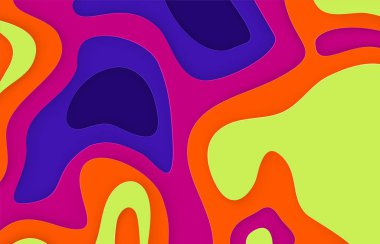 Soyut arkaplan. Kağıt kesiği şekiller. Pankart, broşür, kitap kapağı, kitapçık tasarımı için şablon.