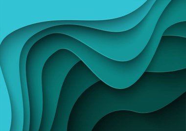 Soyut arkaplan. Kağıt kesiği şekiller. Pankart, broşür, kitap kapağı, kitapçık tasarımı için şablon.