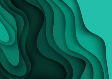 Soyut arkaplan. Kağıt kesiği şekiller. Pankart, broşür, kitap kapağı, kitapçık tasarımı için şablon.