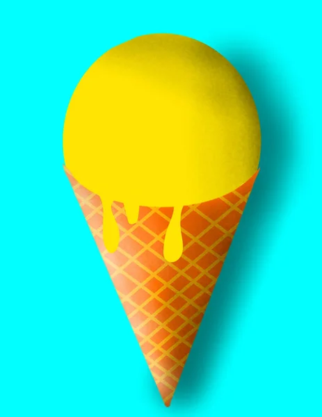 Illustration Ice Cream Sky Blue Background — Stock Photo, Image