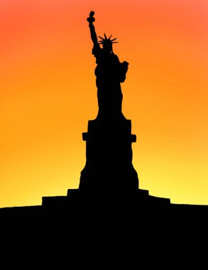 Güzel Resimli Özgürlük Heykeli Silüeti .