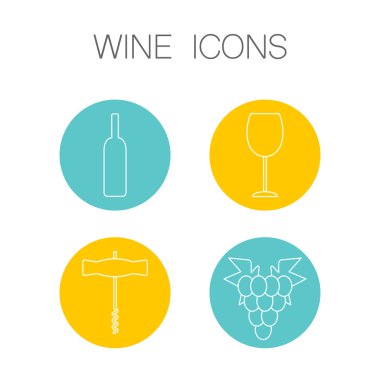 Şarap simgeler tarzı çizgi