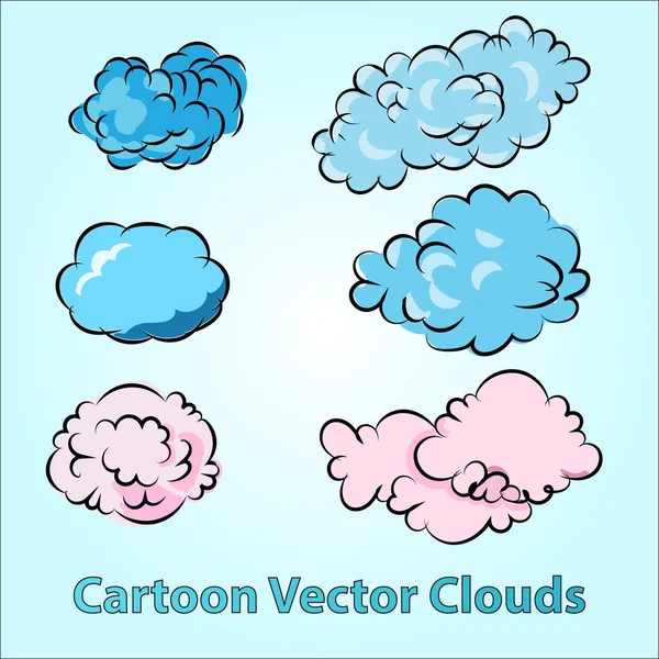 Cartoon Clouds Vector Set — Stock Vector