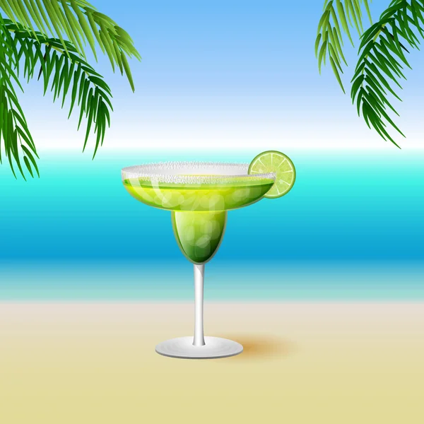Sulu margarita içmek kokteyl bir dilim ile kenarlı bir sınıfı