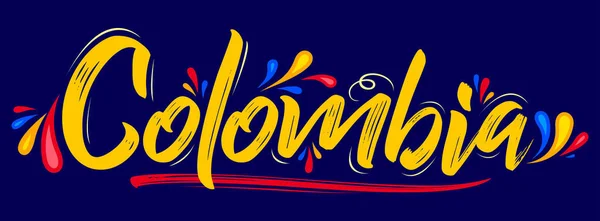 Colombia Diseño Patriótico Banner Bandera Colombiana Colores Vector Ilustración — Vector de stock