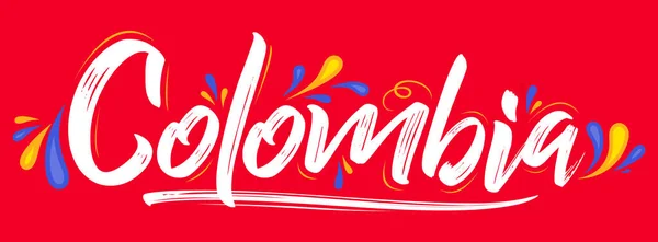 Colombia Diseño Patriótico Banner Bandera Colombiana Colores Vector Ilustración — Vector de stock