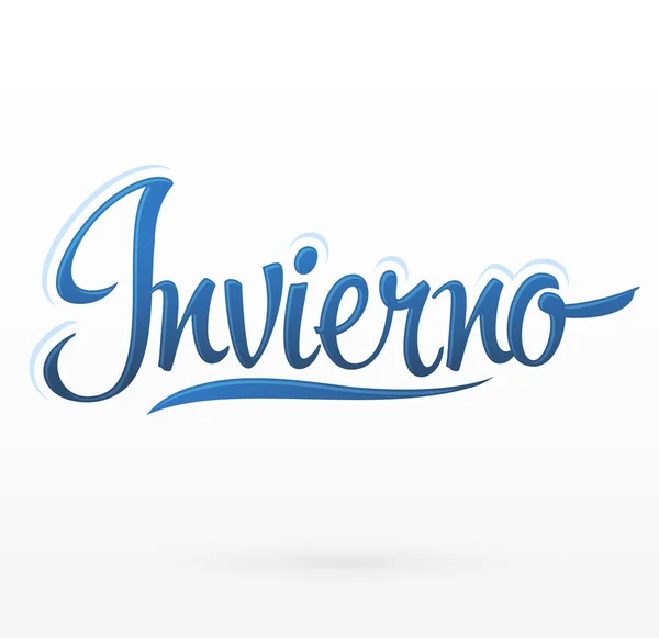 Invierno Invierno Texto Español Diseño Letras Vectoriales — Vector de stock
