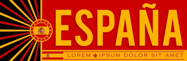 Espana Spanya Bayrağı Tasarımı Tipografik Vektör Illüstrasyonu Spanyol Bayrağı Renkleri — Stok Vektör