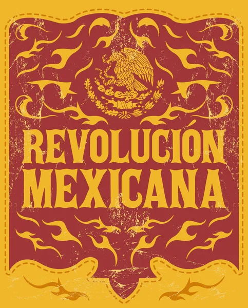 Revolucion Mexicana Mexicaanse Revolutie Spaanse Tekst Vakantie Vector Poster — Stockvector