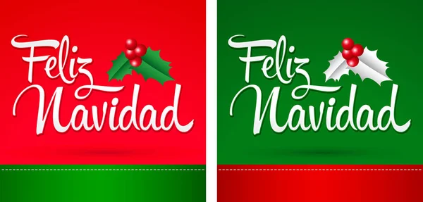 Feliz Navidad Feliz Navidad Traducción Española Vector Set Plantilla Tarjeta — Archivo Imágenes Vectoriales