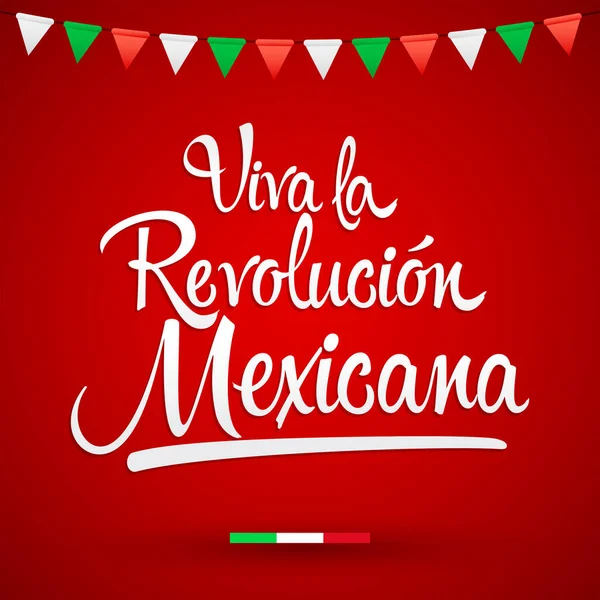 Viva Revolucion Mexicana Long Live Mexican Revolution Spanish Text Traditional — Stock Vector