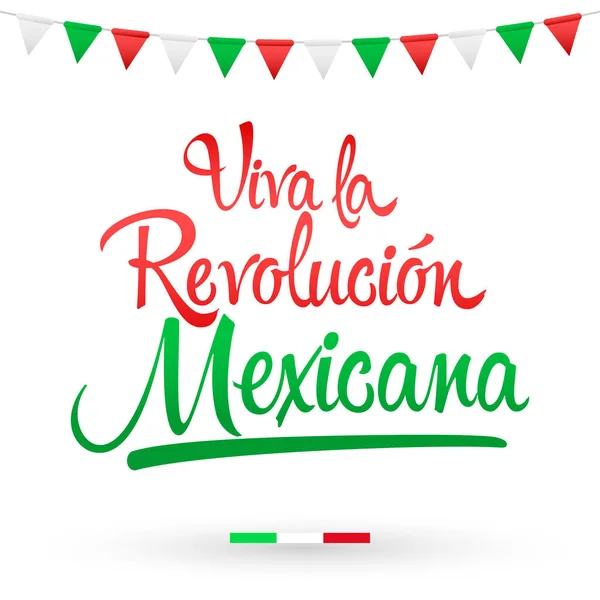 Viva Revolucion Mexicana Leve Mexicaanse Revolutie Spaanse Tekst Traditionele Mexicaanse — Stockvector