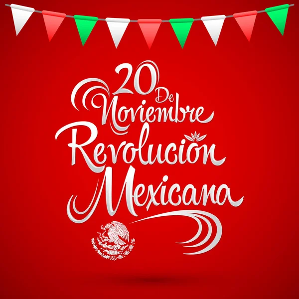 Noviembre Revolucion Mexicana Novembre Révolution Mexicaine Texte Espagnol Fête Traditionnelle — Image vectorielle