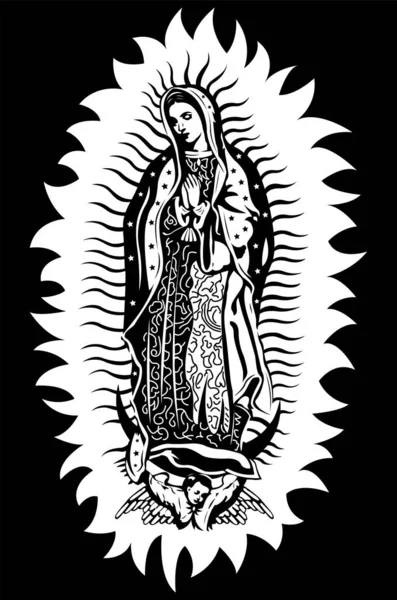 Jungfru Guadalupe Mexikanska Virgen Guadalupe Vektor Illustration — Stock vektor