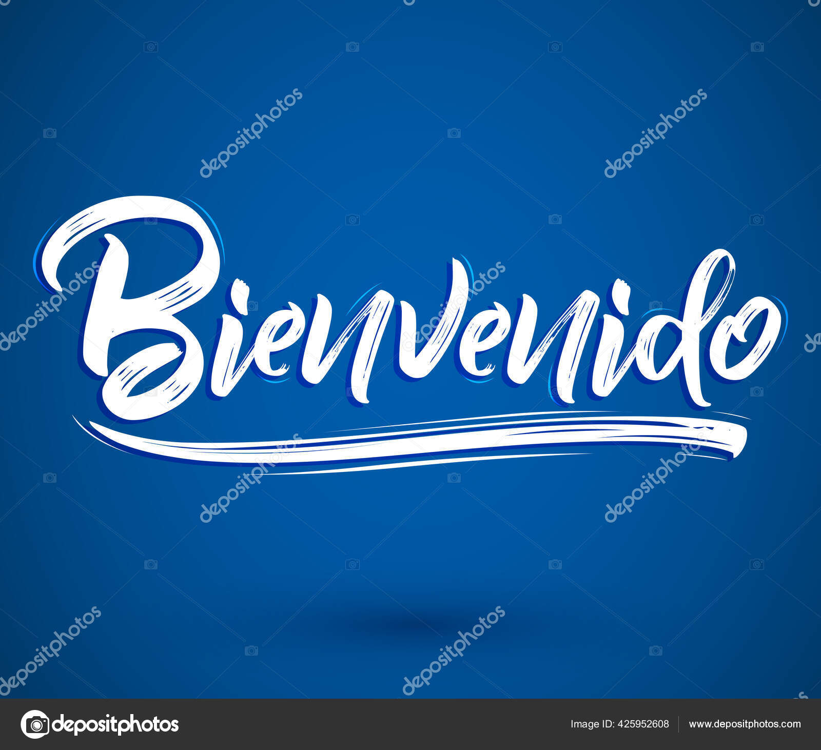 Bienvenida calligraphy spanish translation Vector Image