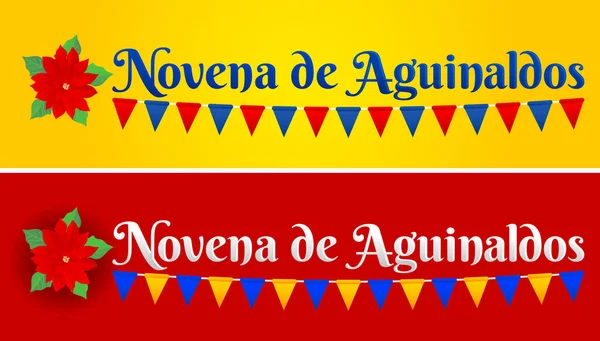 Novena Aguinaldos Novena Bonos Texto Español Tradición Navideña Colombia — Archivo Imágenes Vectoriales