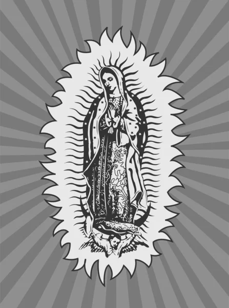 Jungfru Guadalupe Mexikanska Virgen Guadalupe Vektor Sammansättning — Stock vektor