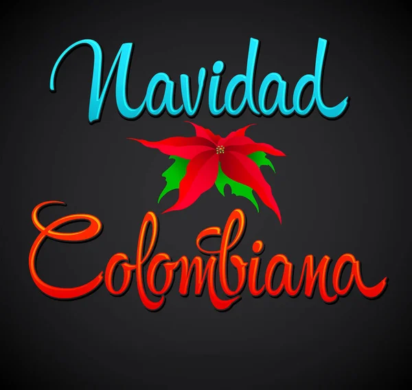 Navidad Colombiana Texto Español Navidad Colombiano Vector Holiday Design — Archivo Imágenes Vectoriales