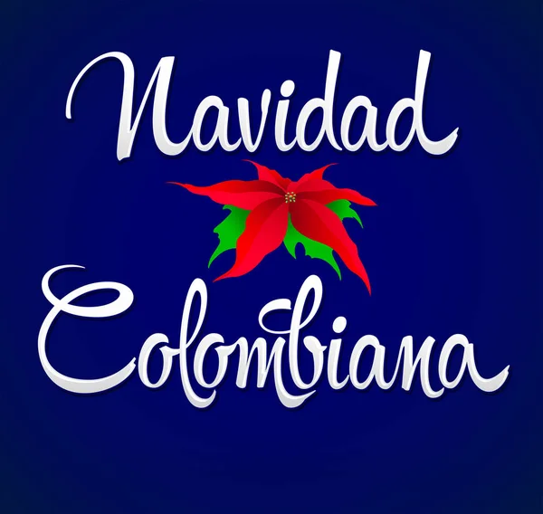 Navidad Colombiana Colombia Christmas Spanish Text Vector Holiday Design — 스톡 벡터