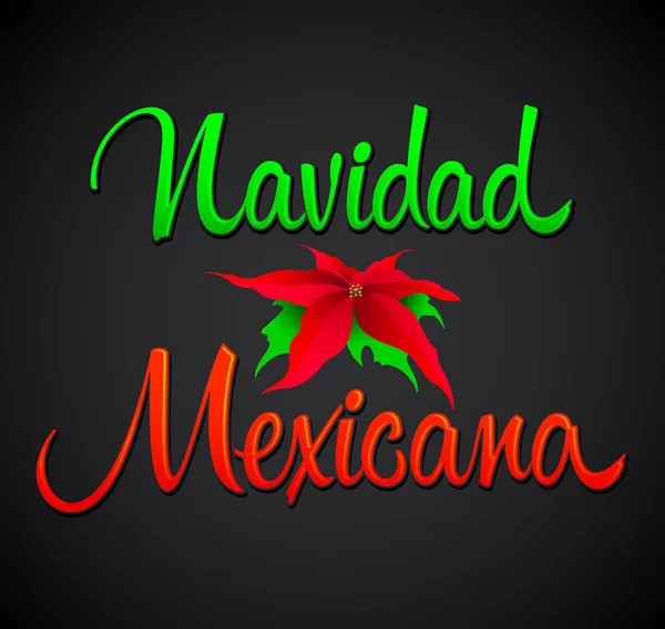Navidad Mexicana Meksika Noel Spanyolca Metin Vektör Tasarımı — Stok Vektör