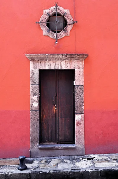 Style Colonial Mexicain Vieille Porte Bois San Miguel Allende Mexique — Photo