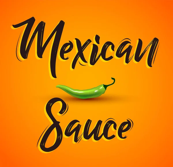 Molho Mexicano Jalapeno Chili Vector Design — Vetor de Stock