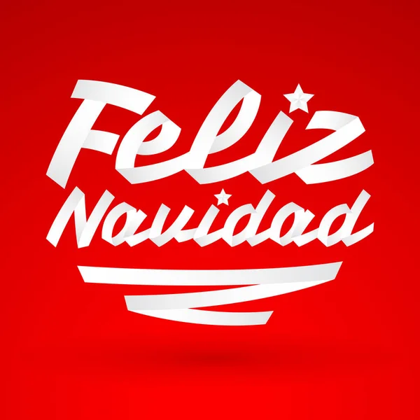 Feliz Navidad Feliz Navidad Cinta Texto Español Vector Tipográfico Letras — Archivo Imágenes Vectoriales