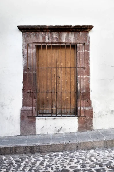 Puerta Madera Vieja Mexicana Estilo Colonial Guanajuato México — Foto de Stock